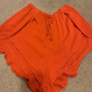Orange nasty gal flowy shorts